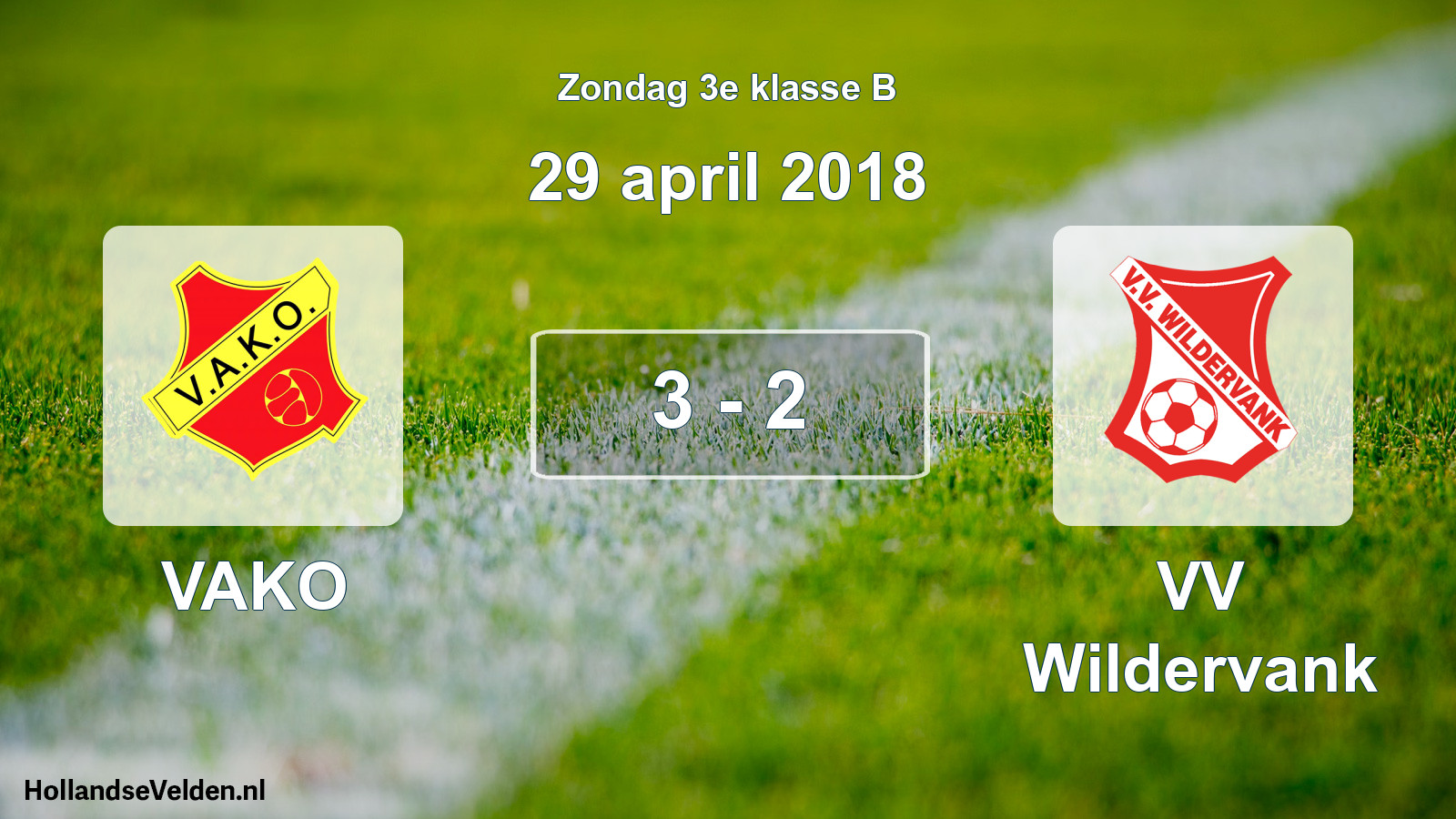 Total number of matches played: VAKO - VV Wildervank 3 - 2 (29 April 2018)