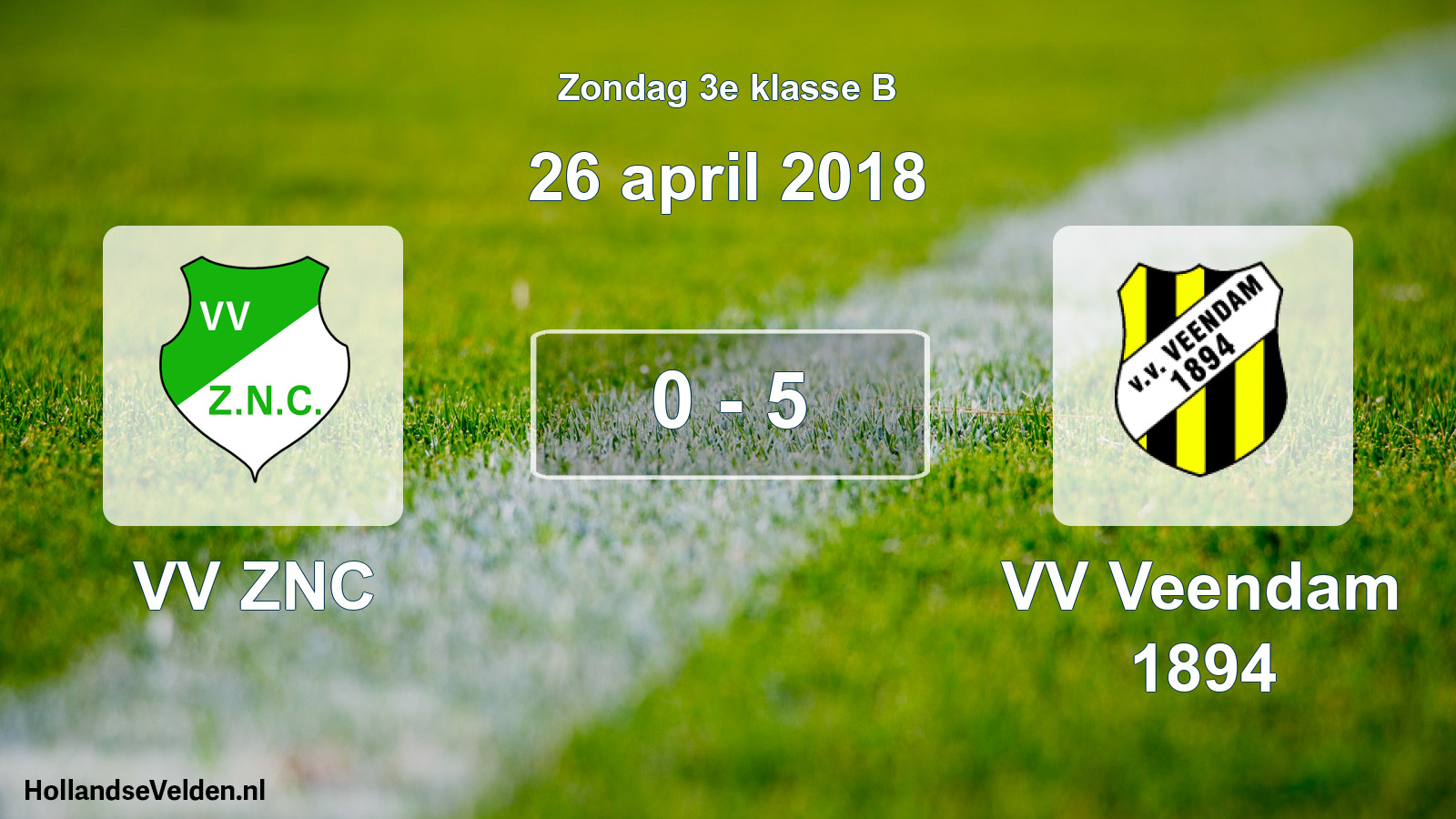 Total number of matches played: VV ZNC - VV Veendam 1894 0 - 5 (26 April 2018)