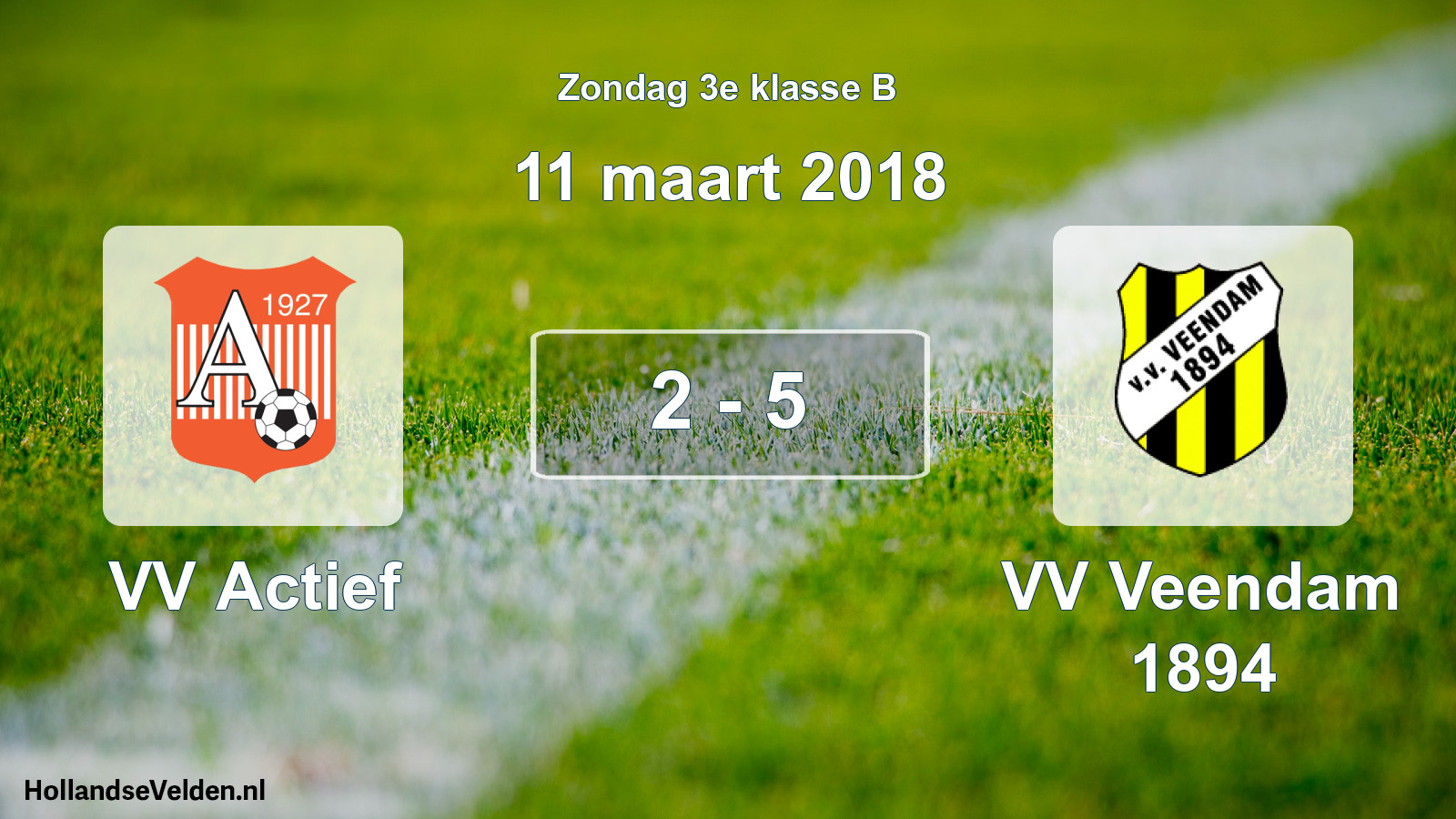 Total number of matches played: VV Actief - VV Veendam 1894 2 - 5 (11 March 2018)