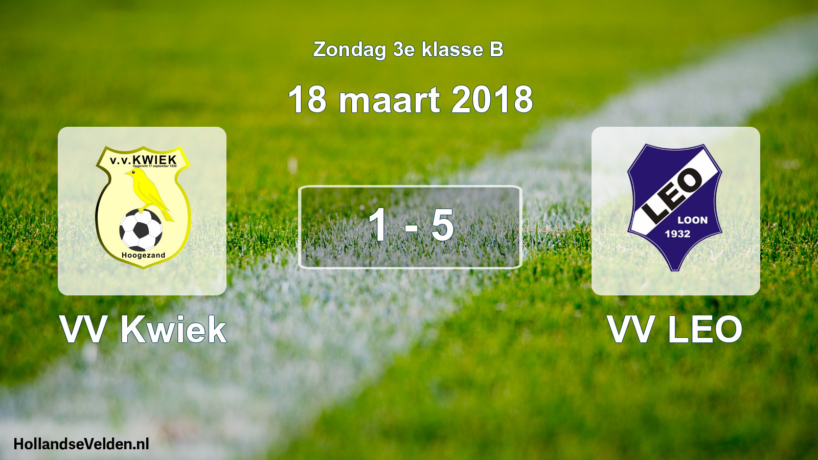 Total number of matches played: VV Kwiek - VV LEO 1 - 5 (18 March 2018)