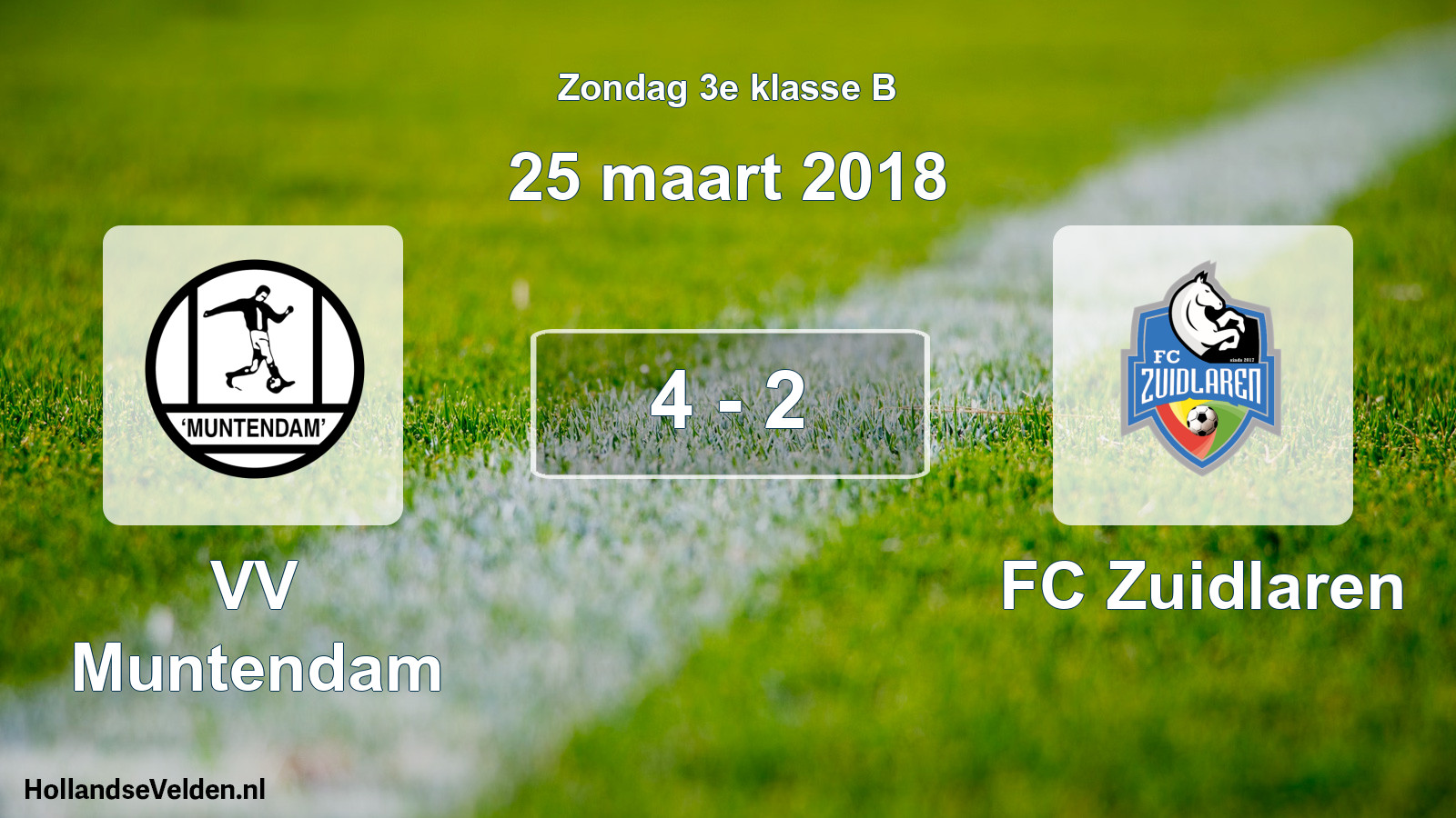 Total number of matches played: VV Muntendam - FC Zuidlaren 4 - 2 (25 March 2018)