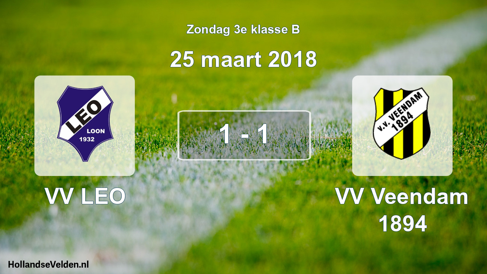 Total number of matches played: VV LEO - VV Veendam 1894 1 - 1 (25 March 2018)
