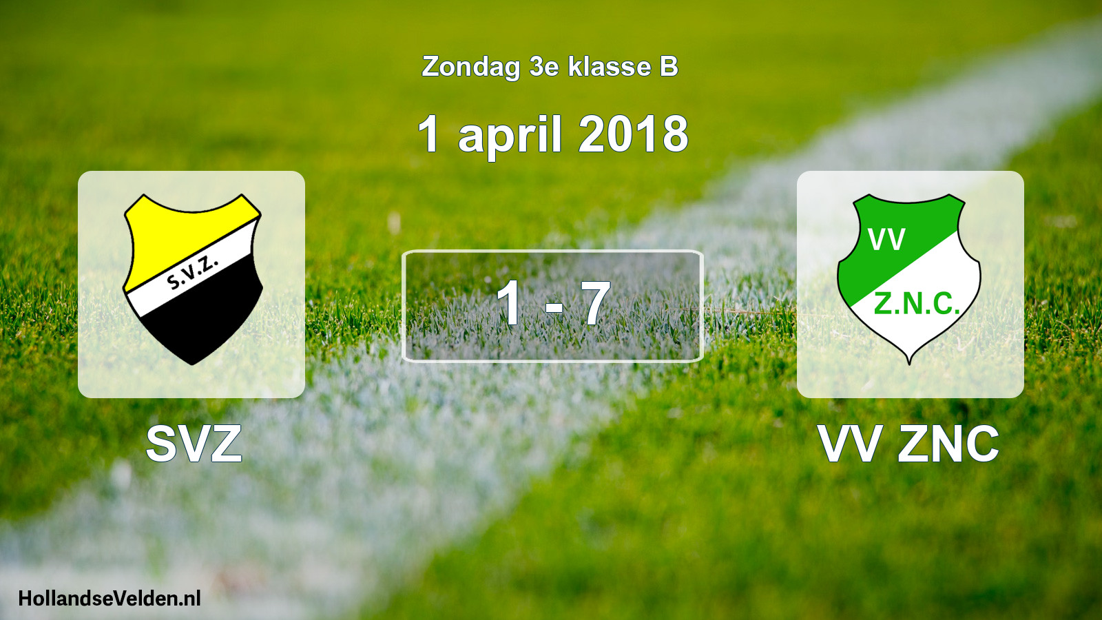 Total number of matches played: SVZ - VV ZNC 1 - 7 (1 April 2018)