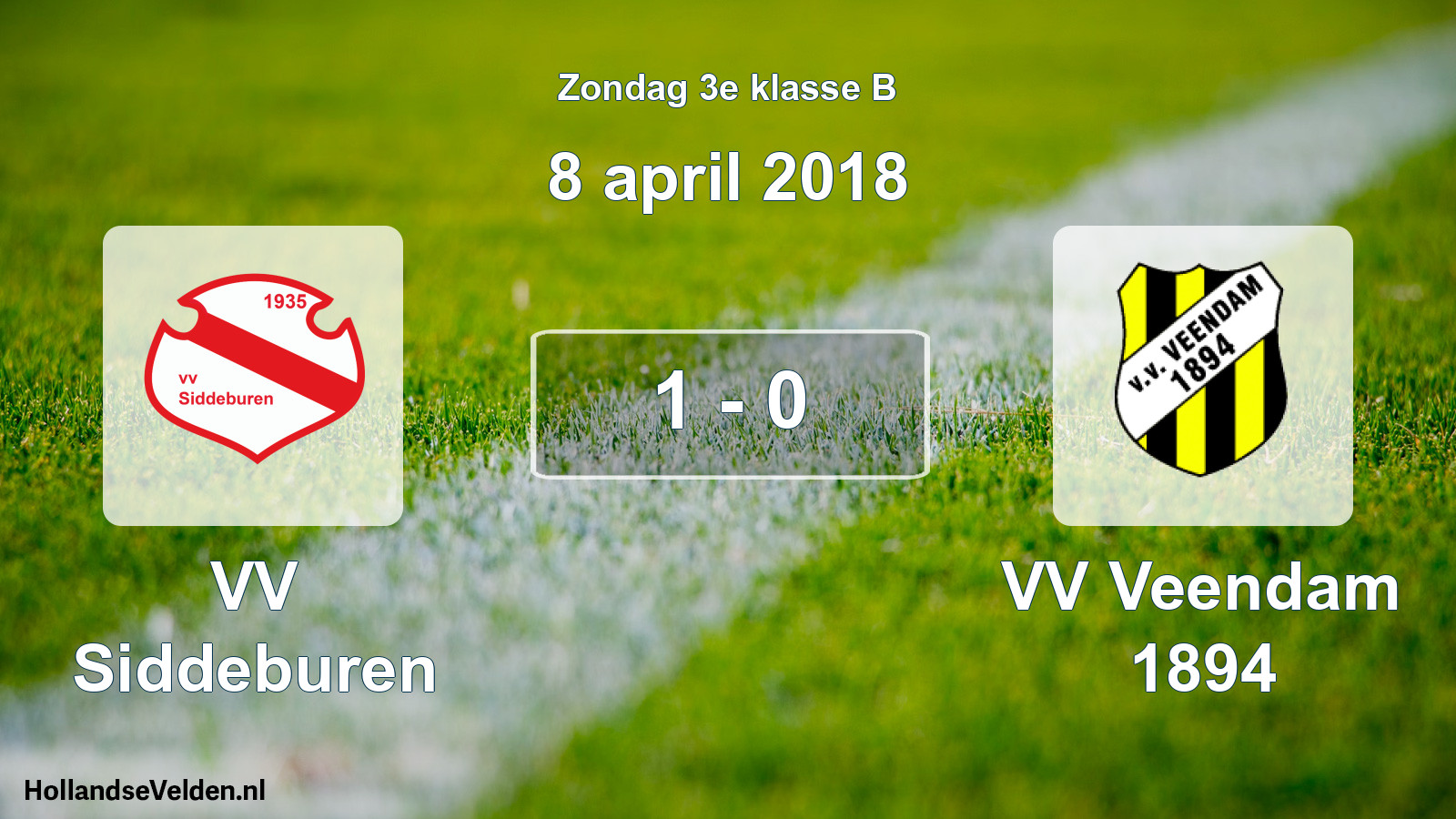 Total number of matches played: VV Siddeburen - VV Veendam 1894 1 - 0 (8 April 2018)