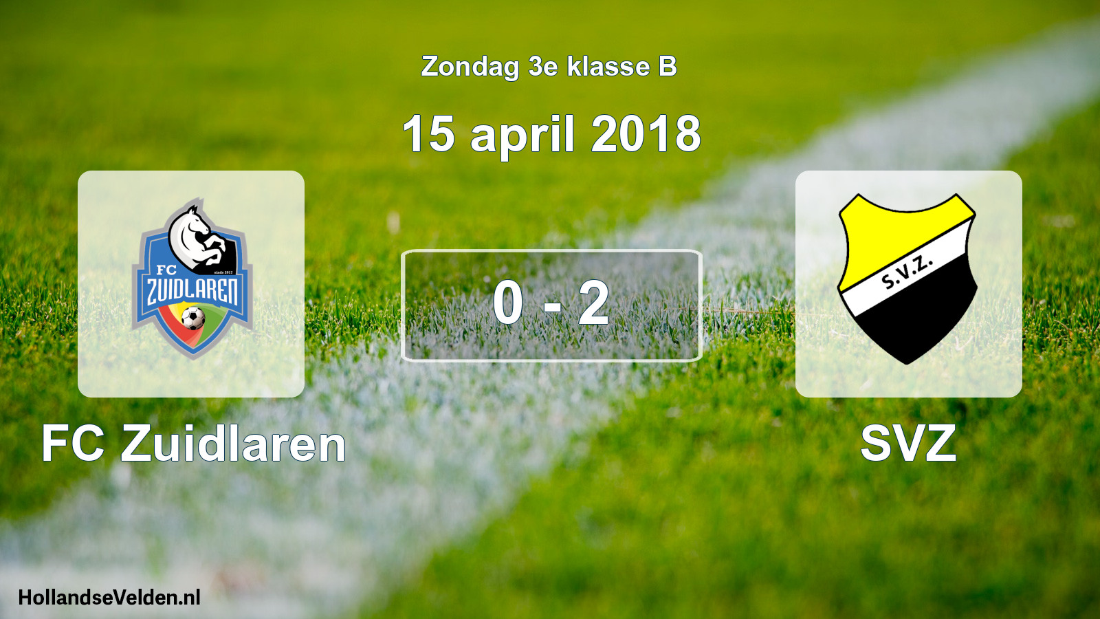 Total number of matches played: FC Zuidlaren - SVZ 0 - 2 (15 April 2018)