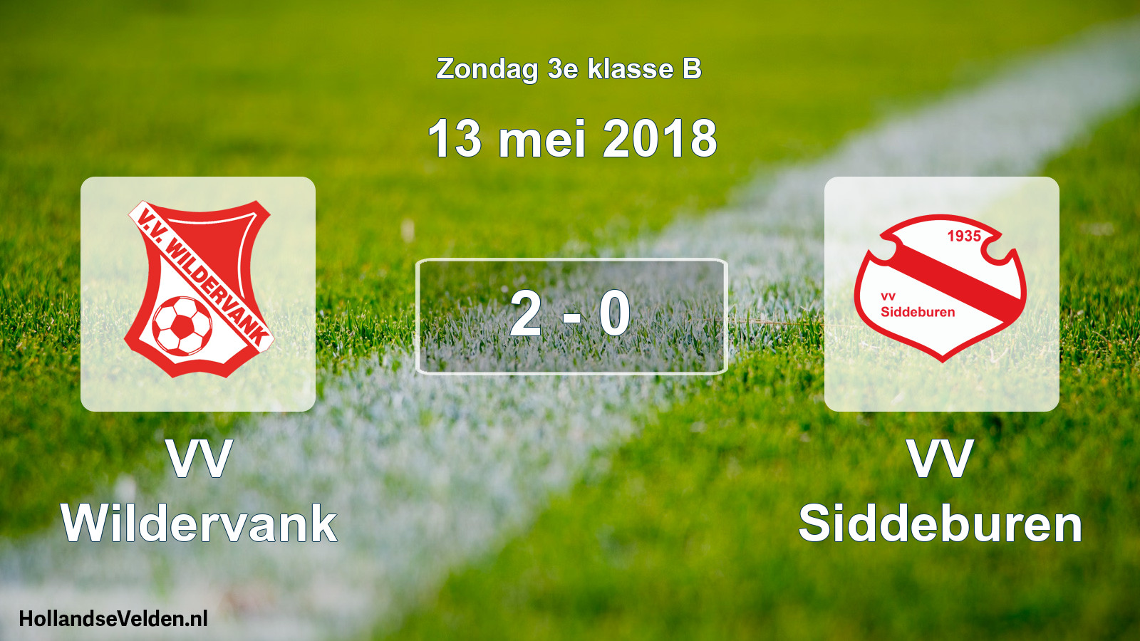Total number of matches played: VV Wildervank - VV Siddeburen 2 - 0 (13 May 2018)
