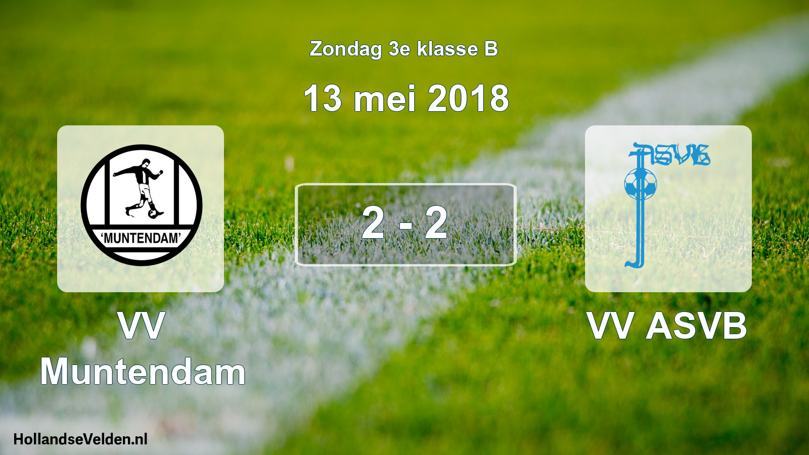 Total number of matches played: VV Muntendam - VV ASVB 2 - 2 (13 May 2018)