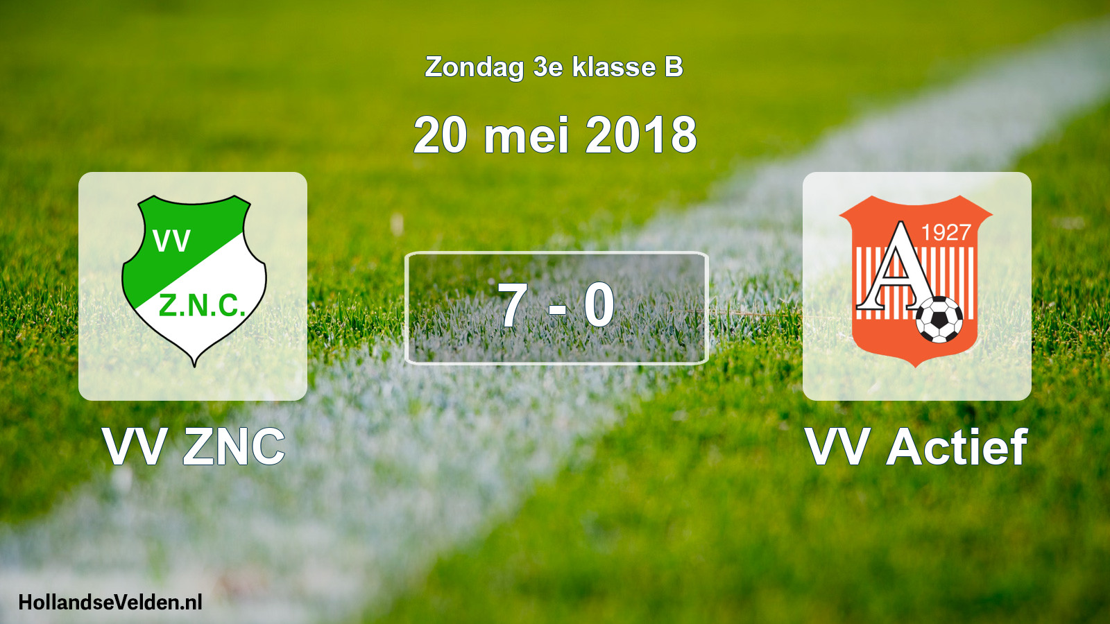 Total number of matches played: VV ZNC - VV Actief 7 - 0 (20 May 2018)
