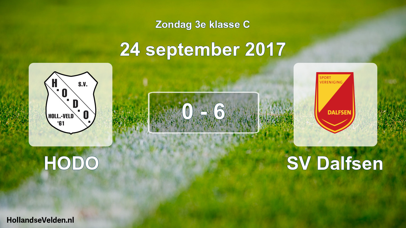 Total number of matches played: HODO - SV Dalfsen 0 - 6 (24 September 2017)