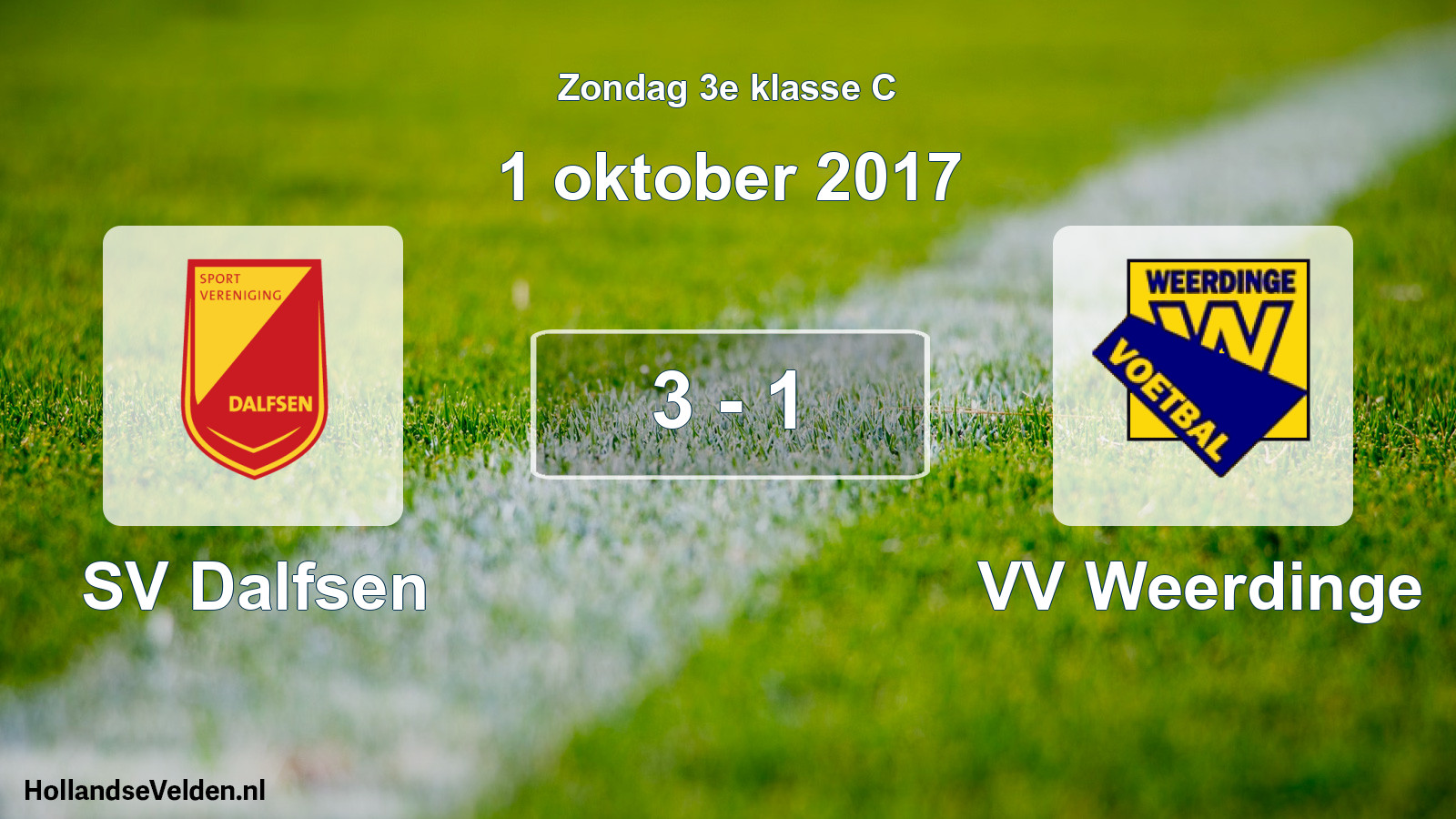 Total number of matches played: SV Dalfsen - VV Weerdinge 3 - 1 (1 October 2017)