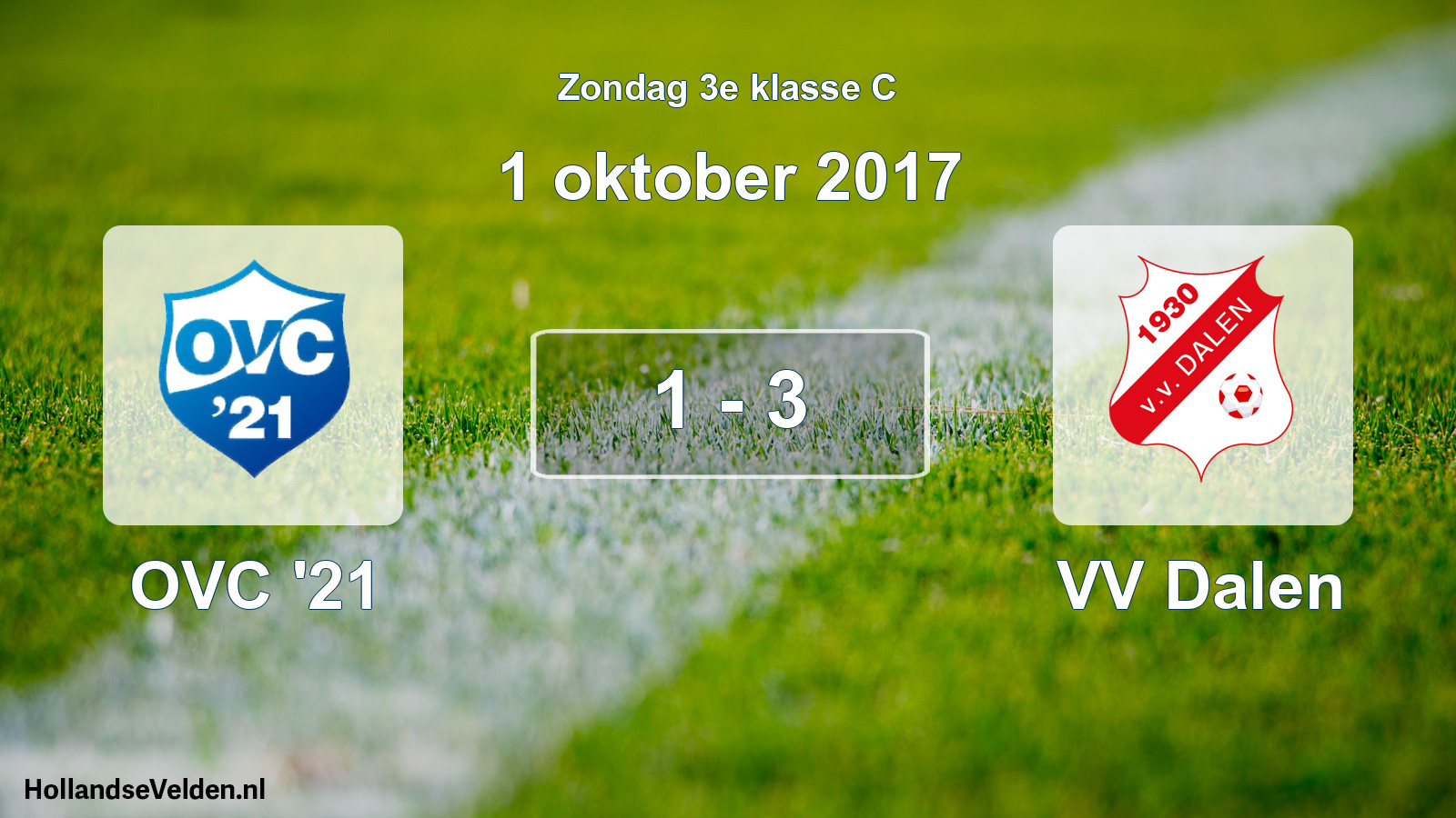 Total number of matches played: OVC '21 - VV Dalen 1 - 3 (1 October 2017)