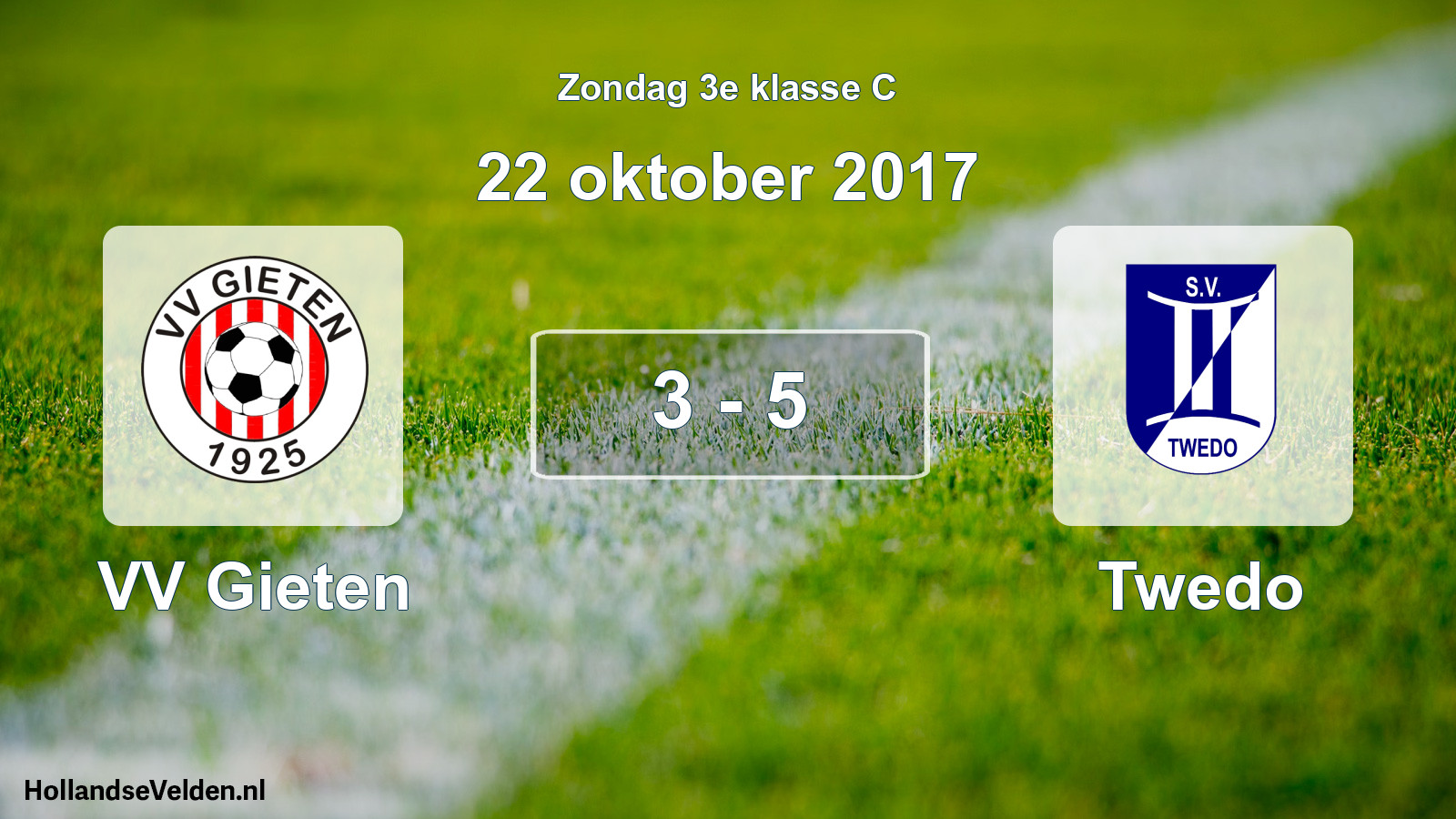 Total number of matches played: VV Gieten - Twedo 3 - 5 (22 October 2017)