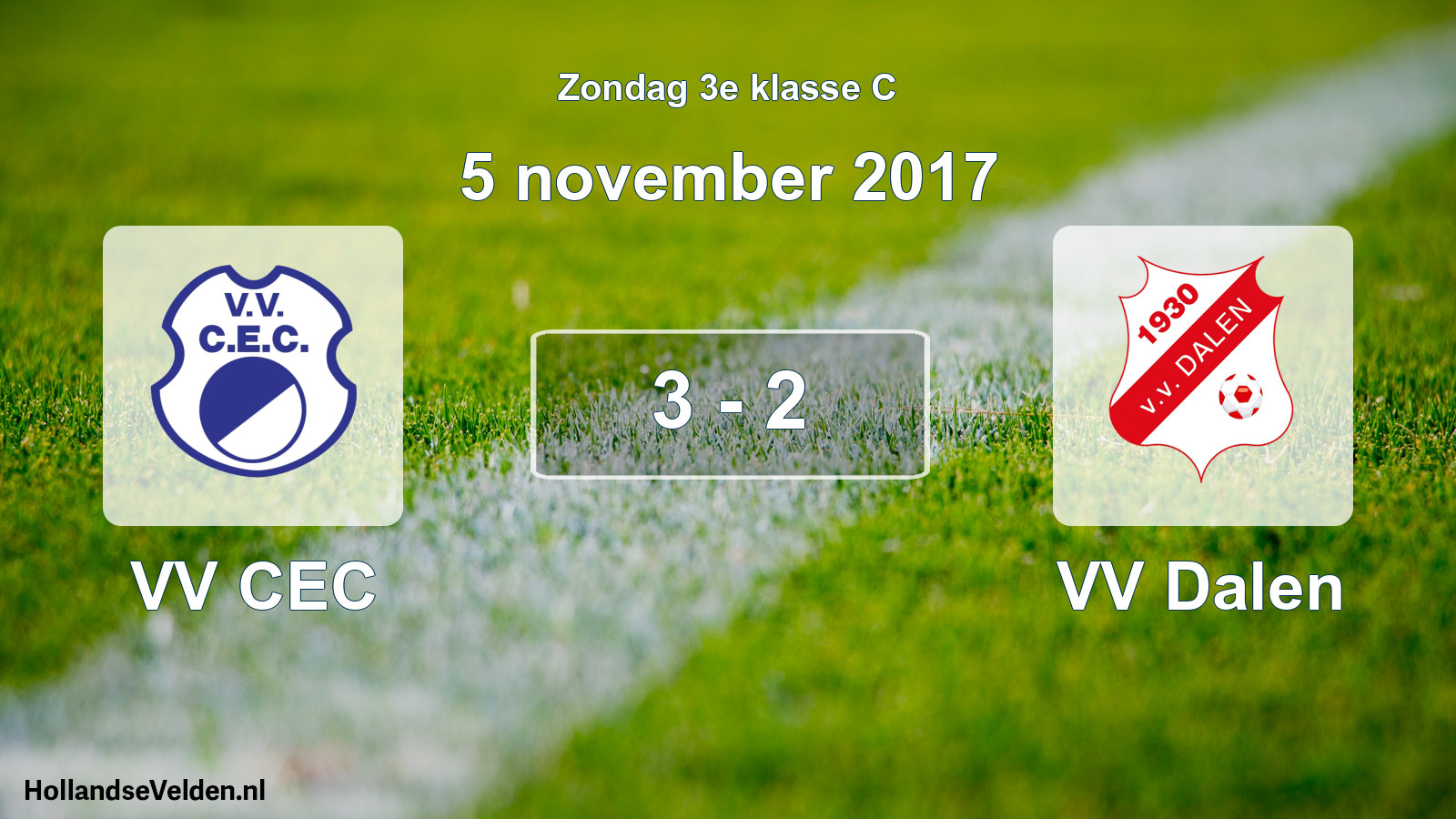 Total number of matches played: VV CEC - VV Dalen 3 - 2 (5 November 2017)