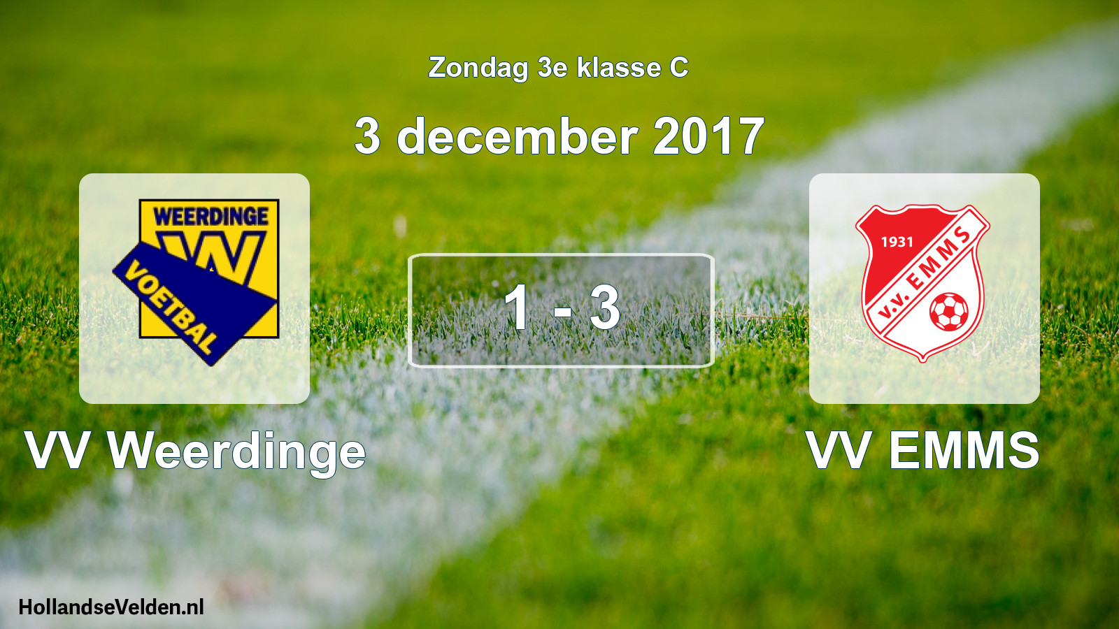 Total number of matches played: VV Weerdinge - VV EMMS 1 - 3 (3 December 2017)