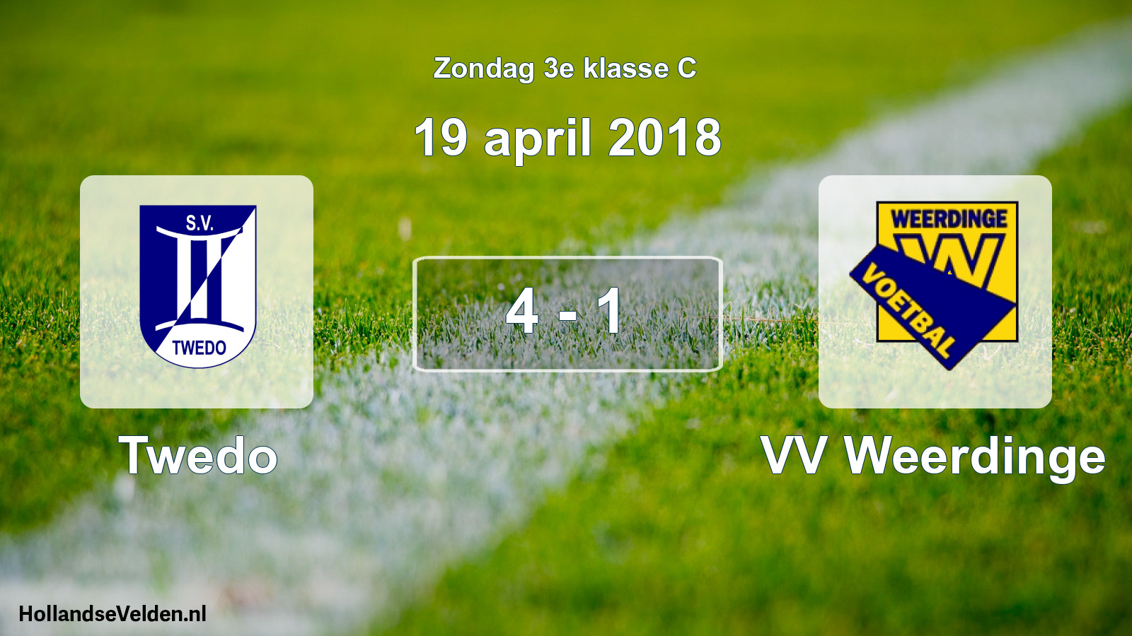 Total number of matches played: Twedo - VV Weerdinge 4 - 1 (19 April 2018)