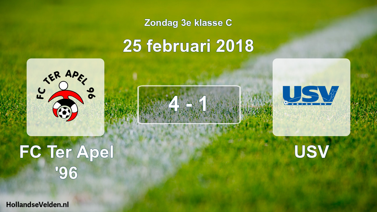 Total number of matches played: FC Ter Apel '96 - USV 4 - 1 (25 February 2018)