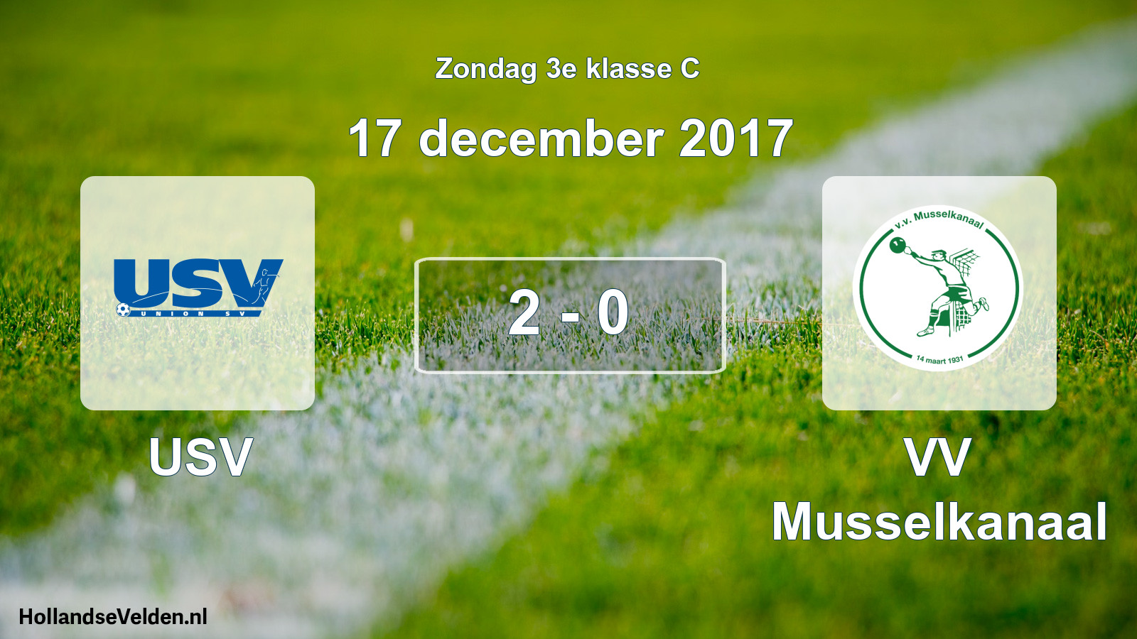 Total number of matches played: USV - VV Musselkanaal 2 - 0 (17 December 2017)