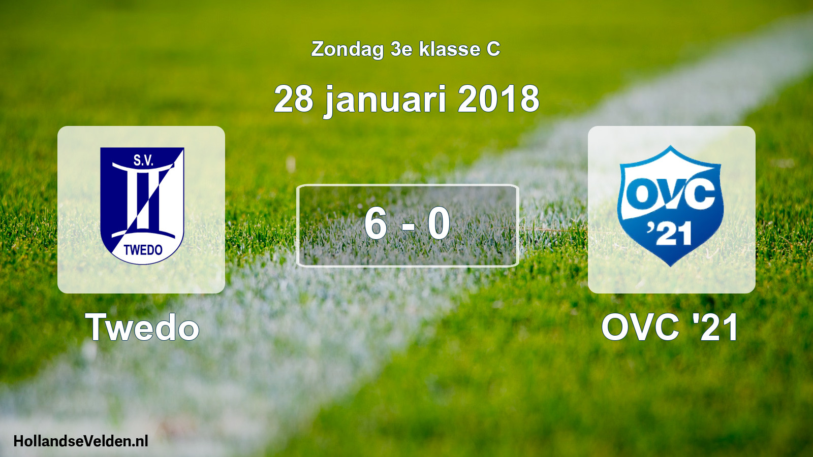 Total number of matches played: Twedo - OVC '21 6 - 0 (28 January 2018)