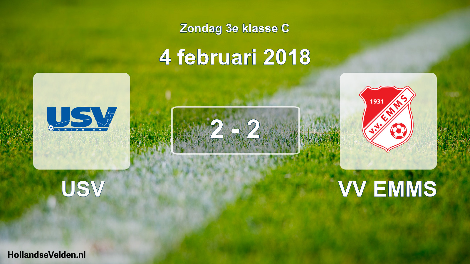Total number of matches played: USV - VV EMMS 2 - 2 (4 February 2018)