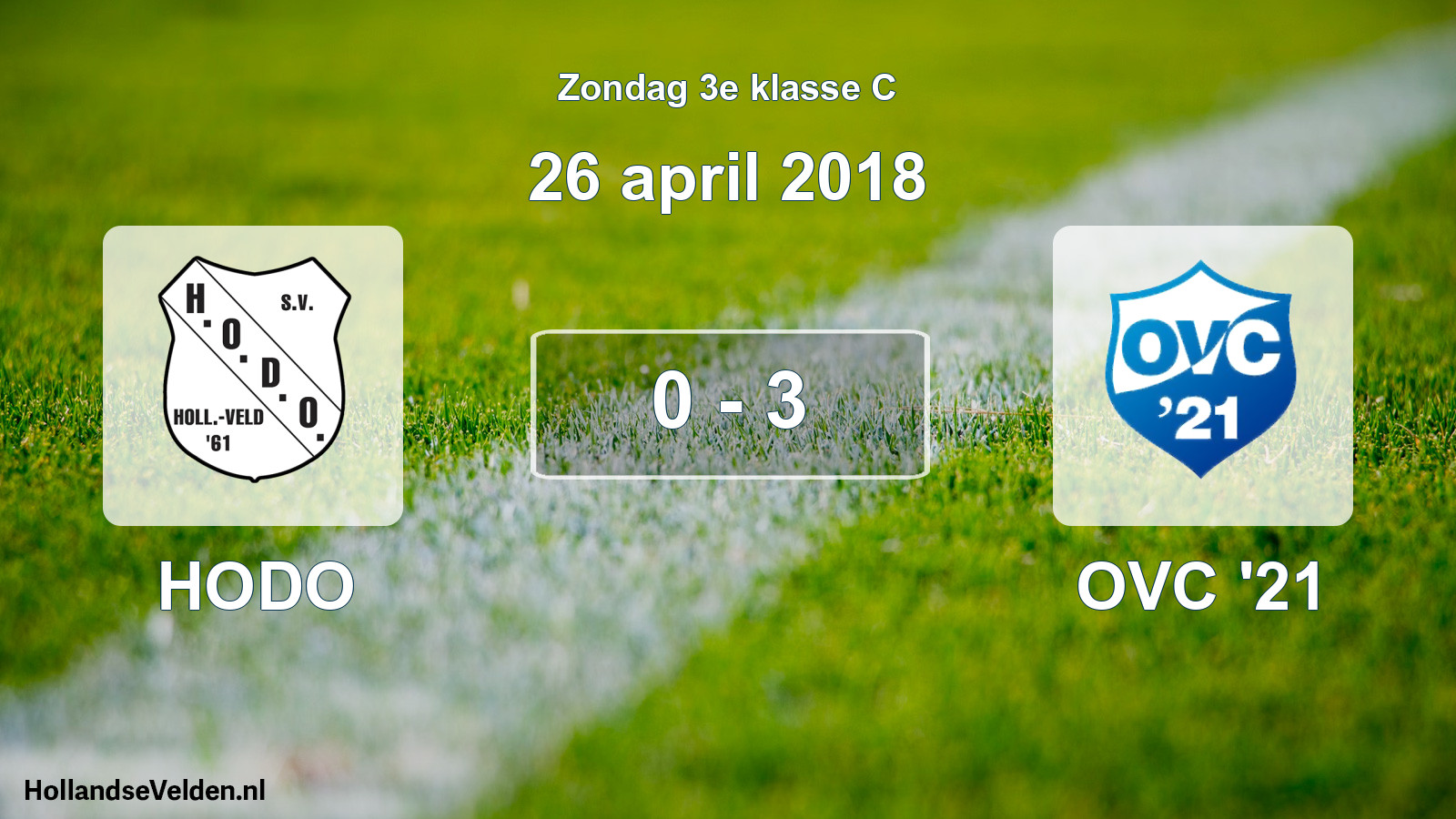 Total number of matches played: HODO - OVC '21 0 - 3 (26 April 2018)