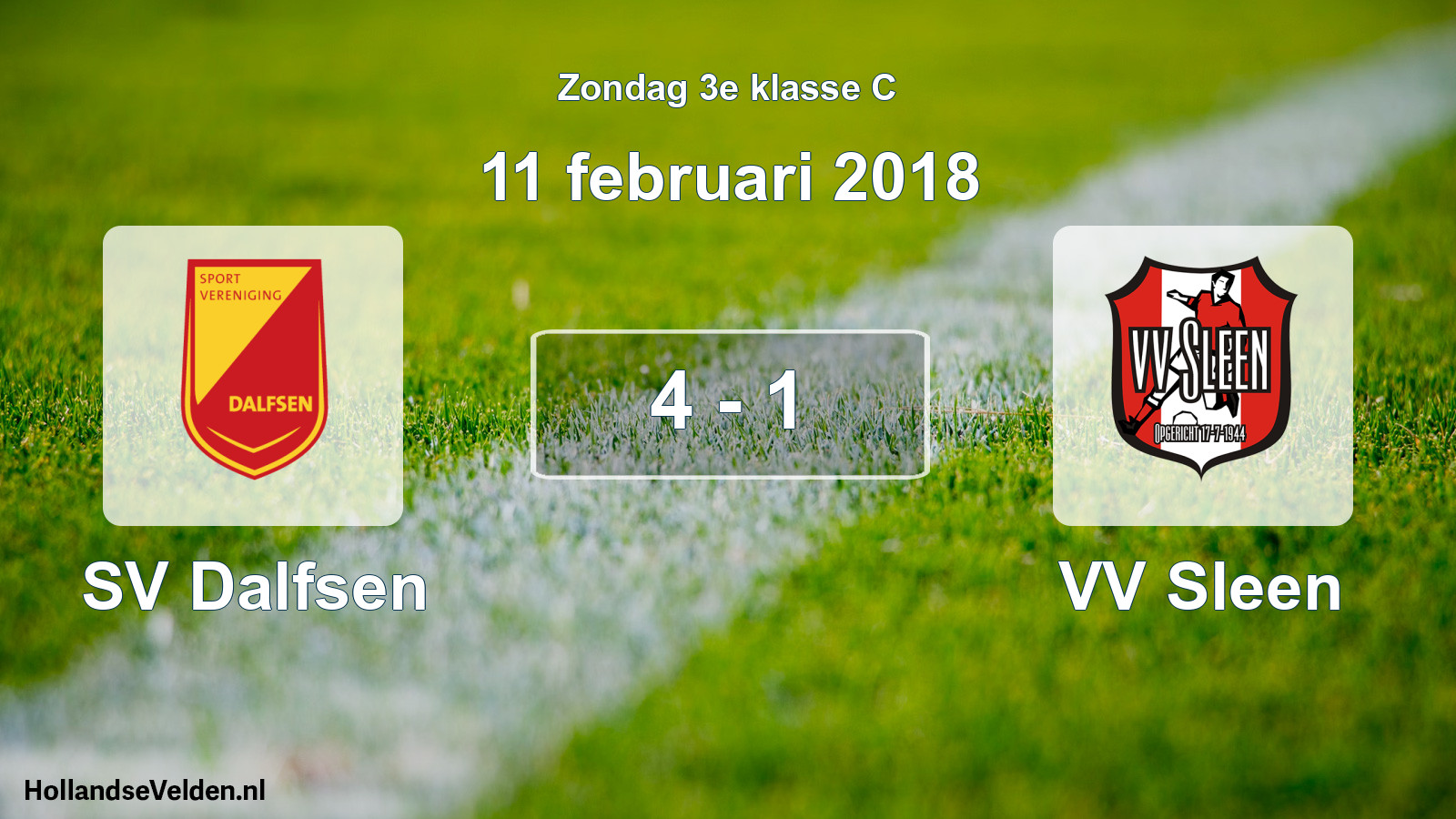 Total number of matches played: SV Dalfsen - VV Sleen 4 - 1 (11 February 2018)
