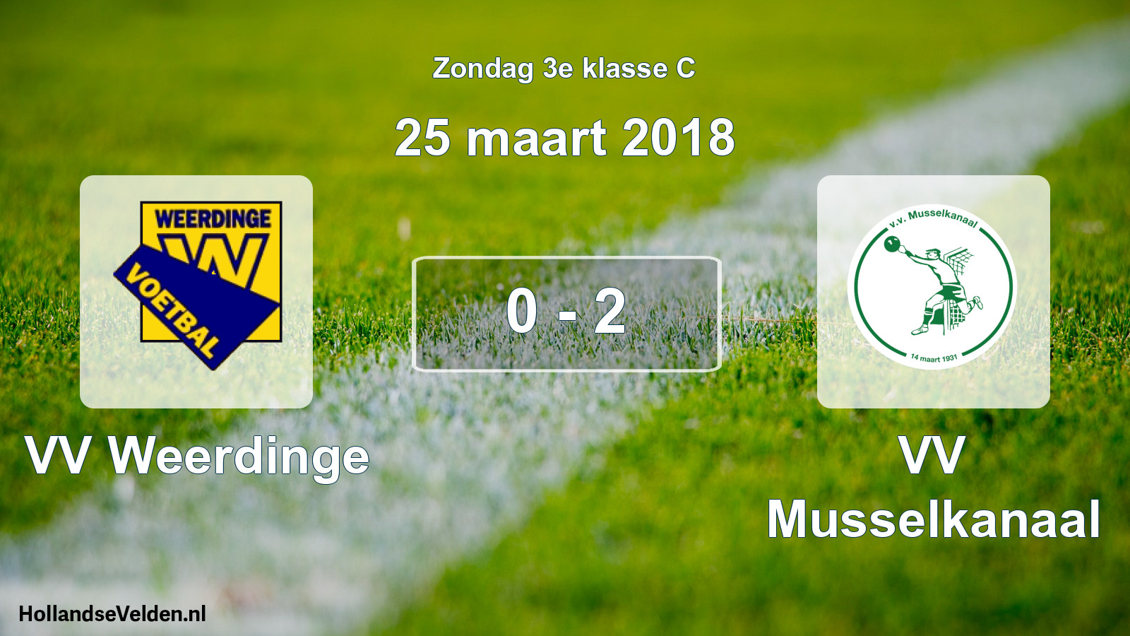Total number of matches played: VV Weerdinge - VV Musselkanaal 0 - 2 (25 March 2018)