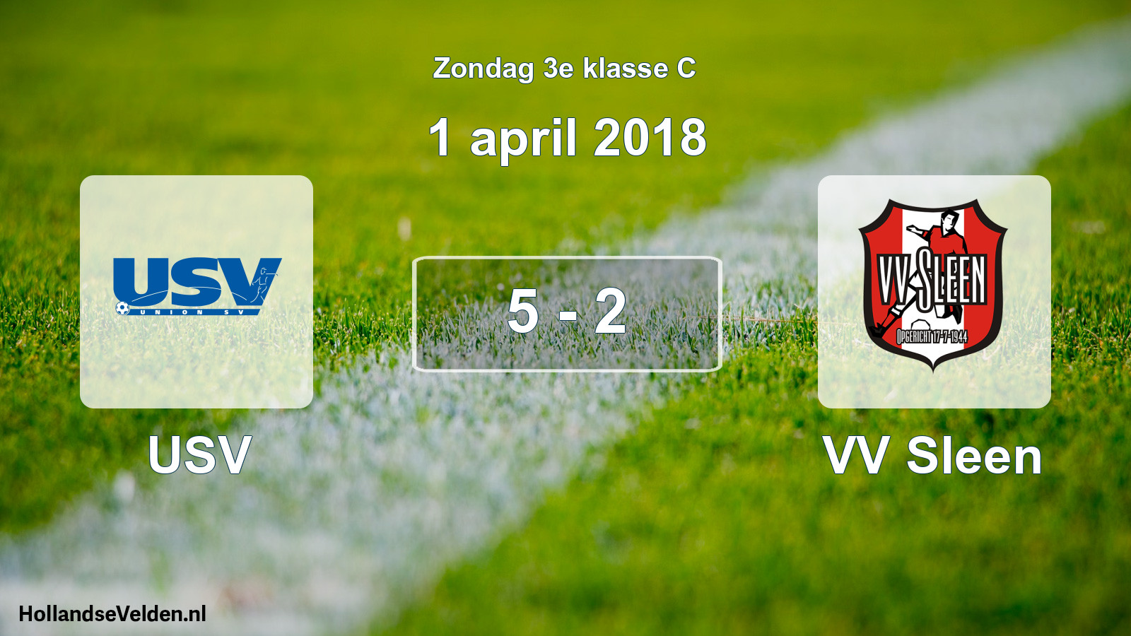 Total number of matches played: USV - VV Sleen 5 - 2 (1 April 2018)