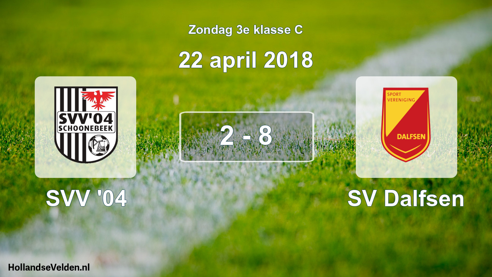 Total number of matches played: SVV '04 - SV Dalfsen 2 - 8 (22 April 2018)
