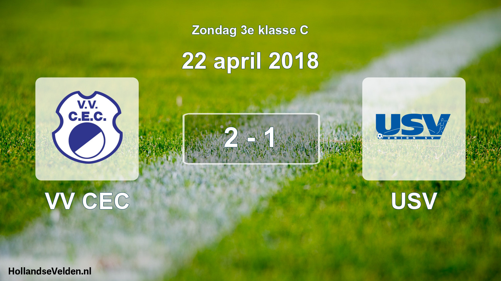 Total number of matches played: VV CEC - USV 2 - 1 (22 April 2018)