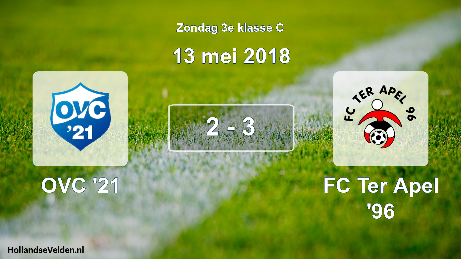 Total number of matches played: OVC '21 - FC Ter Apel '96 2 - 3 (13 May 2018)