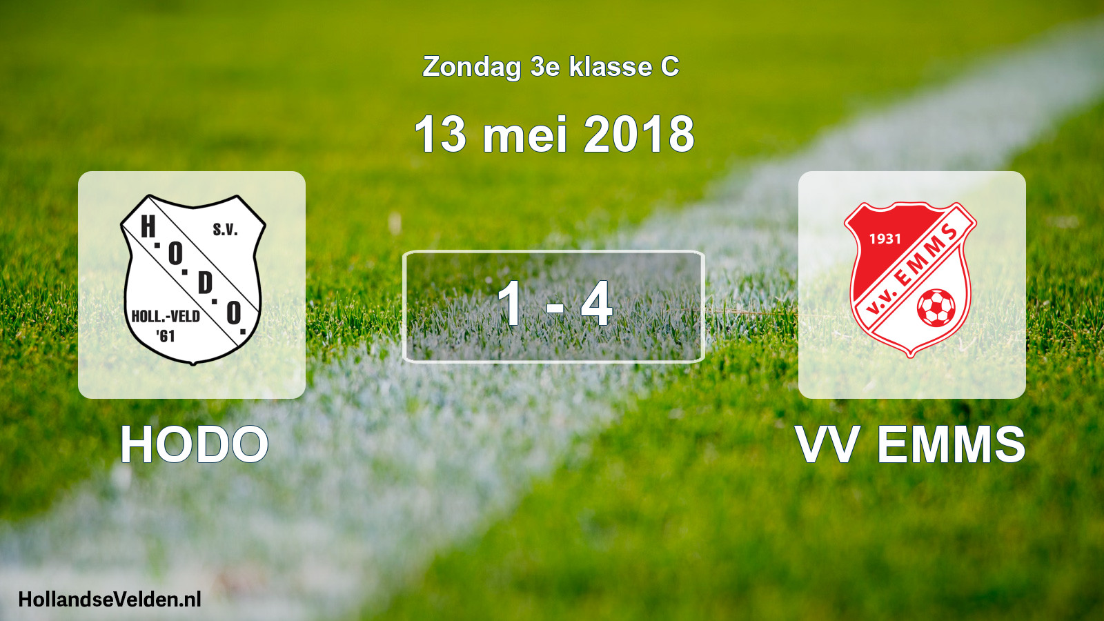 Total number of matches played: HODO - VV EMMS 1 - 4 (13 May 2018)