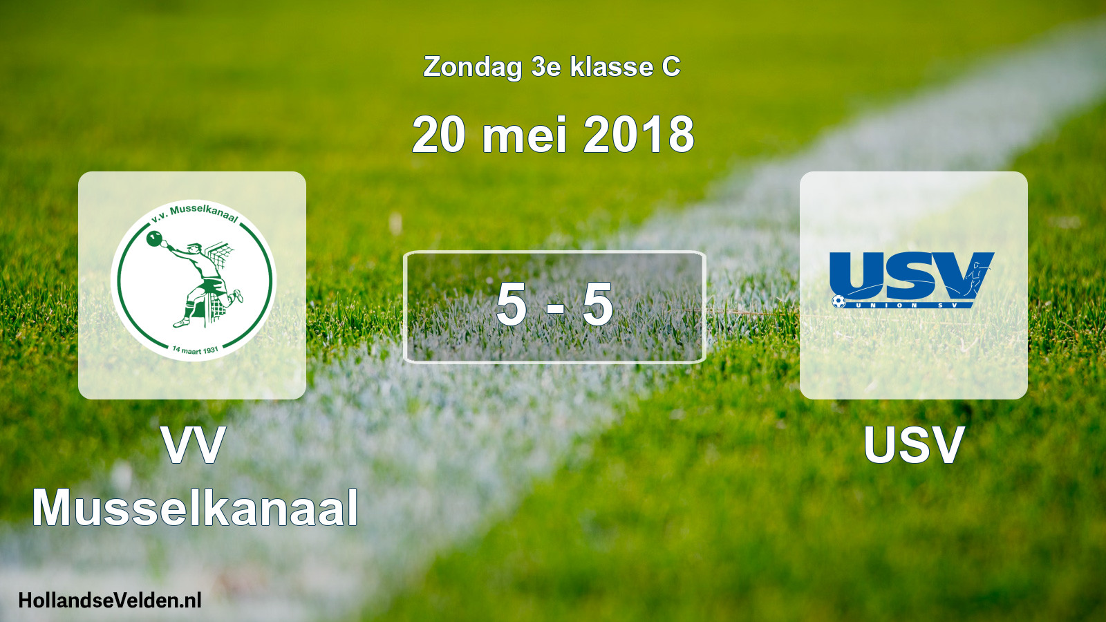 Total number of matches played: VV Musselkanaal - USV 5 - 5 (20 May 2018)