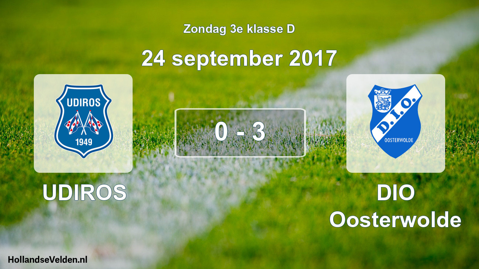 Total number of matches played: UDIROS - DIO Oosterwolde 0 - 3 (24 September 2017)