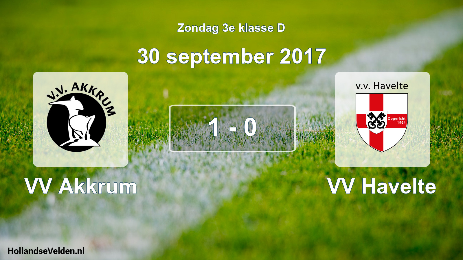 Total number of matches played: VV Akkrum - VV Havelte 1 - 0 (30 September 2017)