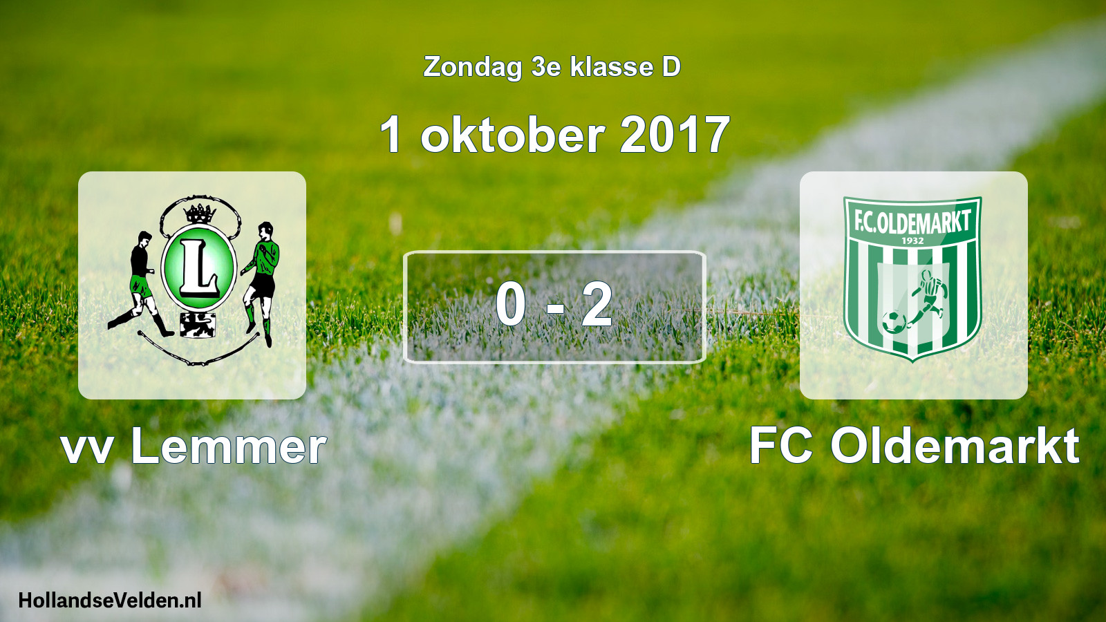 Total number of matches played: vv Lemmer - FC Oldemarkt 0 - 2 (1 October 2017)