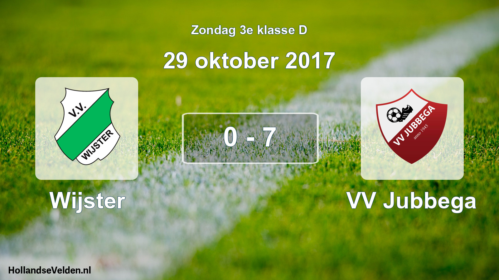 Total number of matches played: Wijster - VV Jubbega 0 - 7 (29 October 2017)