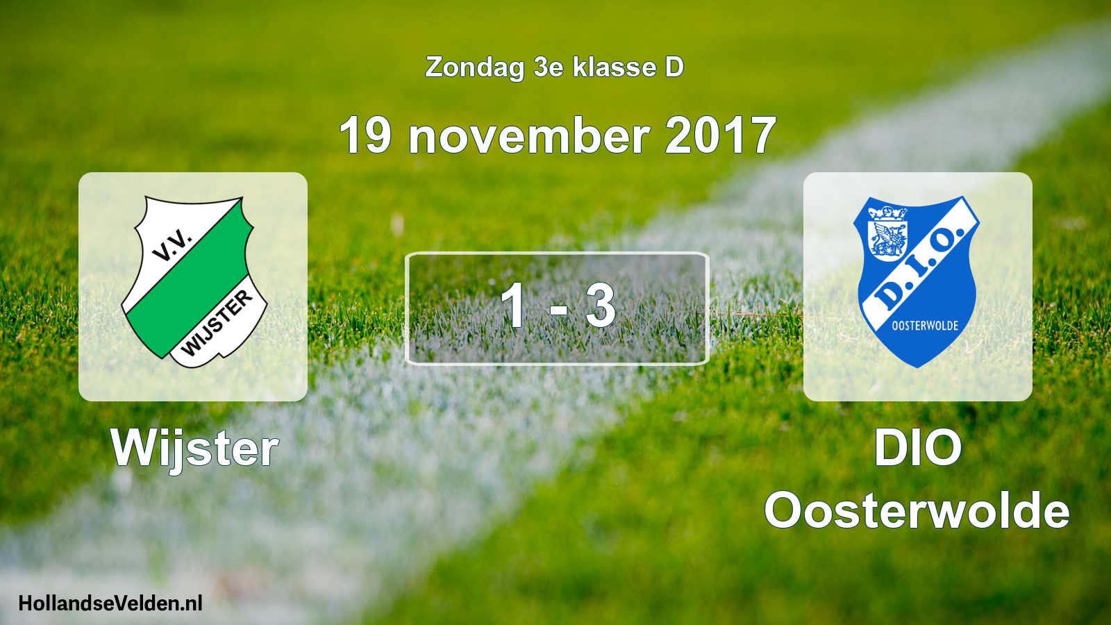 Total number of matches played: Wijster - DIO Oosterwolde 1 - 3 (19 November 2017)
