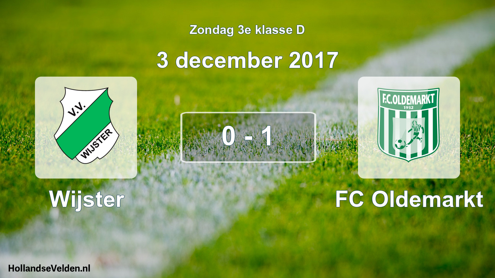 Total number of matches played: Wijster - FC Oldemarkt 0 - 1 (3 December 2017)