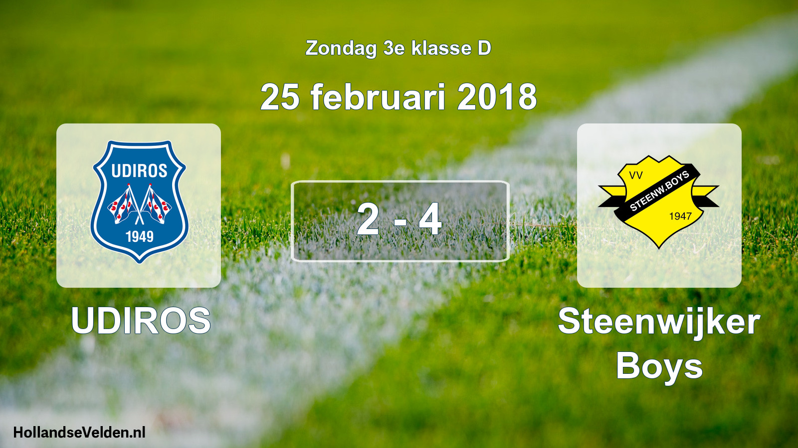 Total number of matches played: UDIROS - Steenwijker Boys 2 - 4 (25 February 2018)