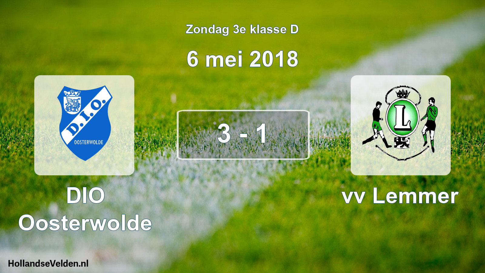 Total number of matches played: DIO Oosterwolde - vv Lemmer 3 - 1 (6 May 2018)