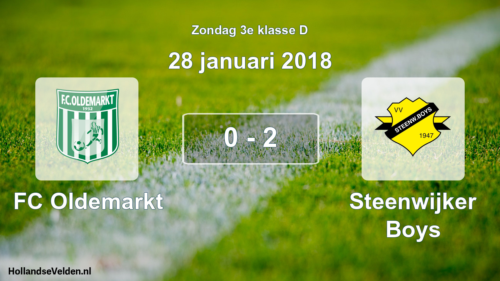 Total number of matches played: FC Oldemarkt - Steenwijker Boys 0 - 2 (28 January 2018)