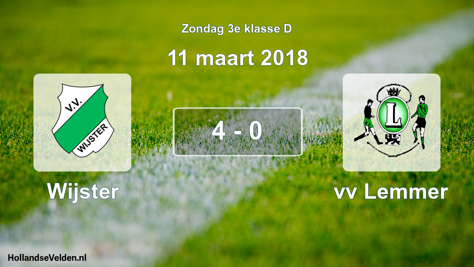 Total number of matches played: Wijster - vv Lemmer 4 - 0 (11 March 2018)