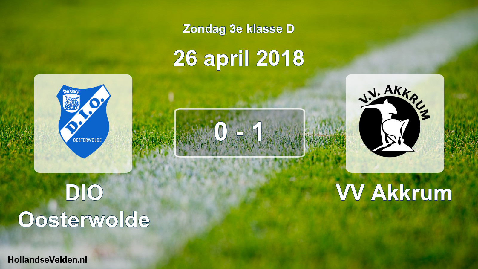 Total number of matches played: DIO Oosterwolde - VV Akkrum 0 - 1 (26 April 2018)