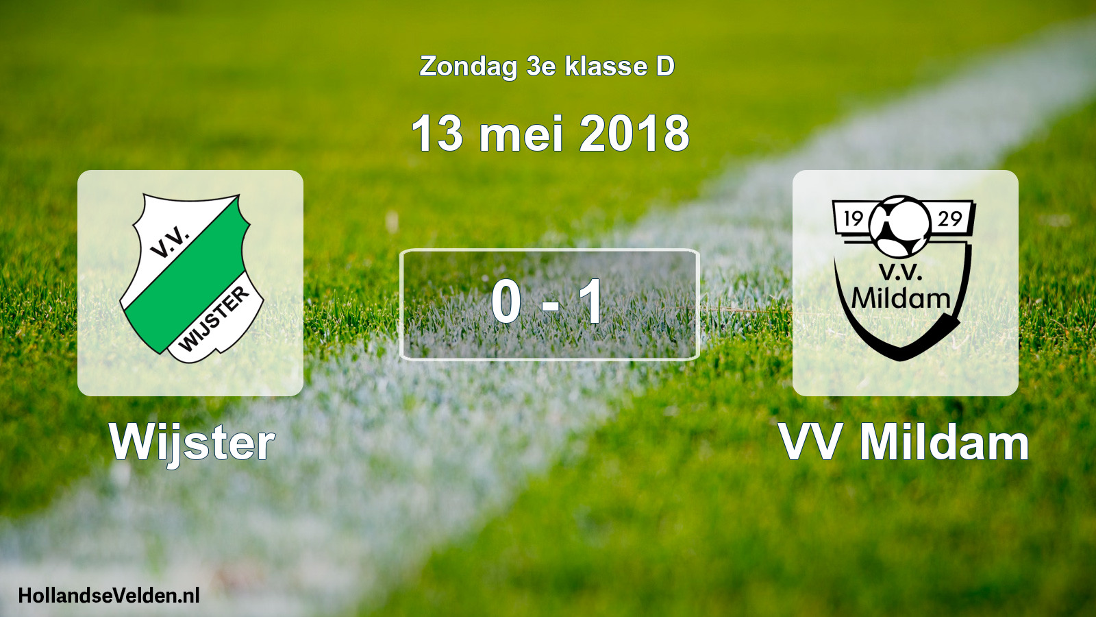 Total number of matches played: Wijster - VV Mildam 0 - 1 (13 May 2018)