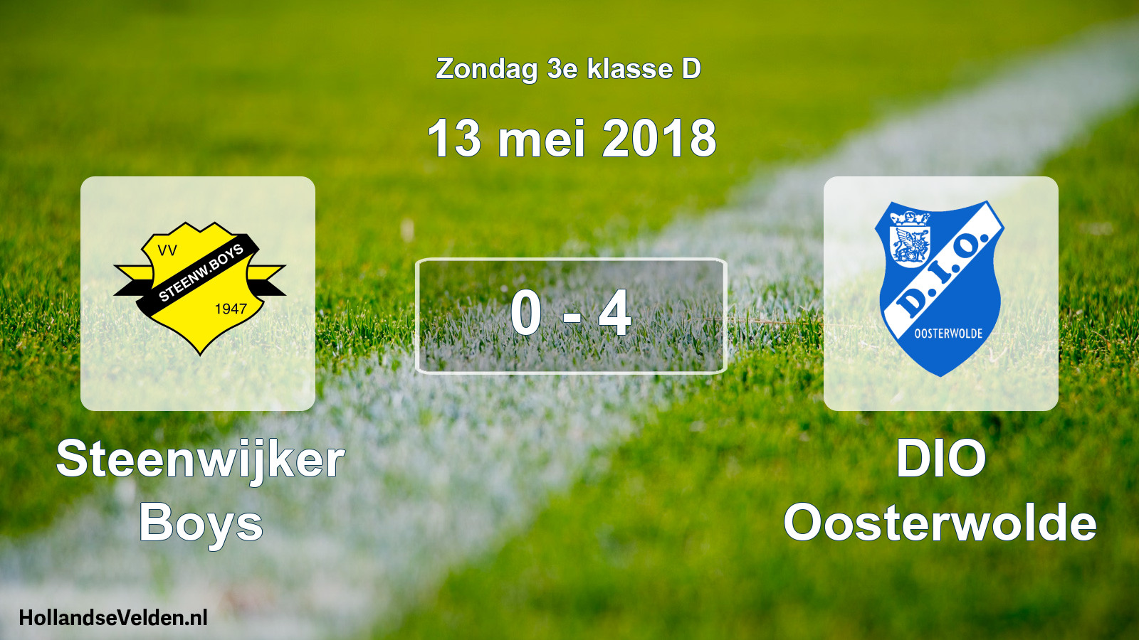 Total number of matches played: Steenwijker Boys - DIO Oosterwolde 0 - 4 (13 May 2018)