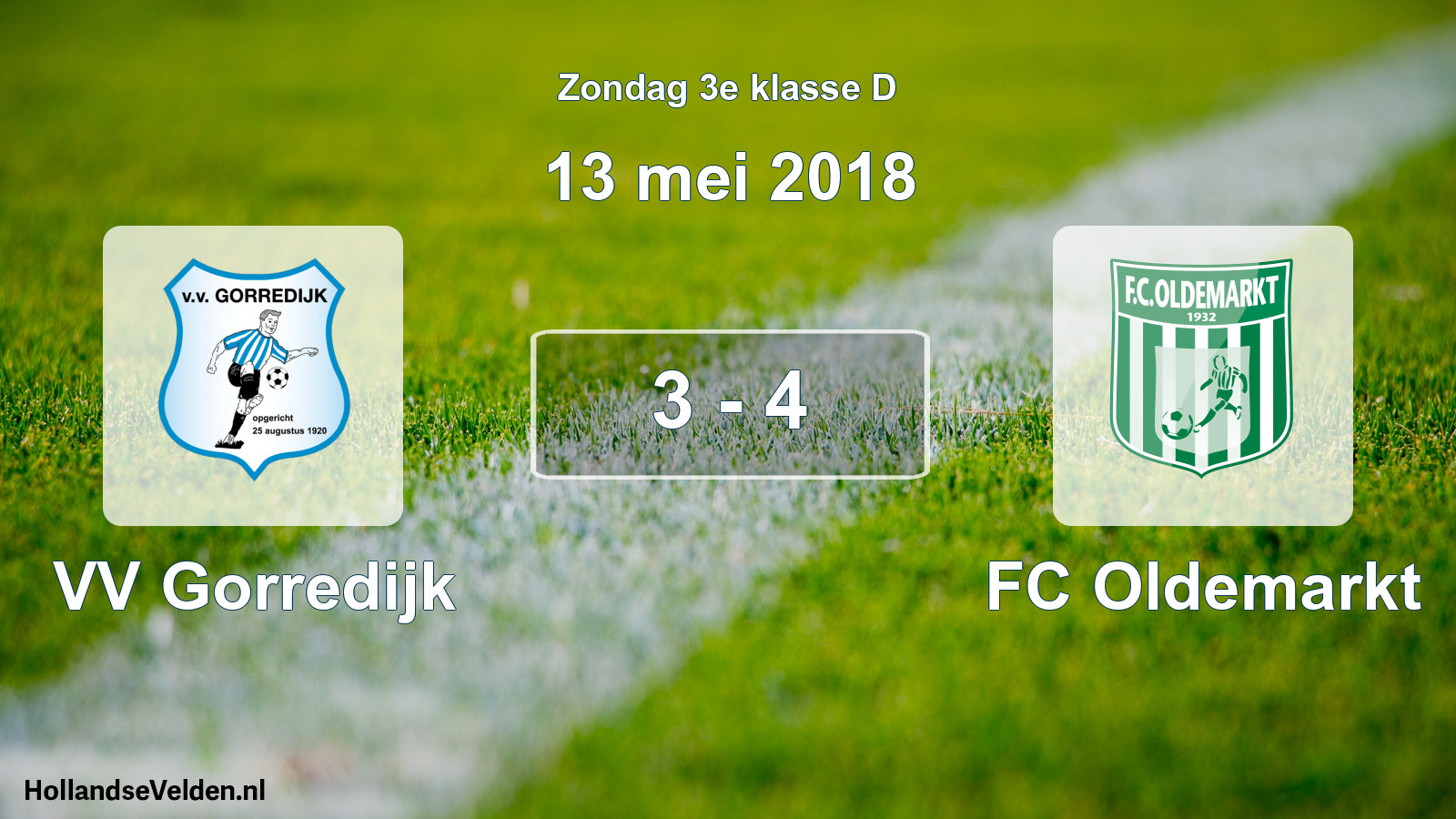 Total number of matches played: VV Gorredijk - FC Oldemarkt 3 - 4 (13 May 2018)