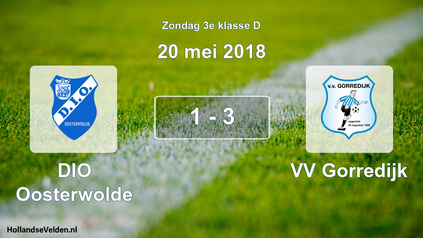 Total number of matches played: DIO Oosterwolde - VV Gorredijk 1 - 3 (20 May 2018)