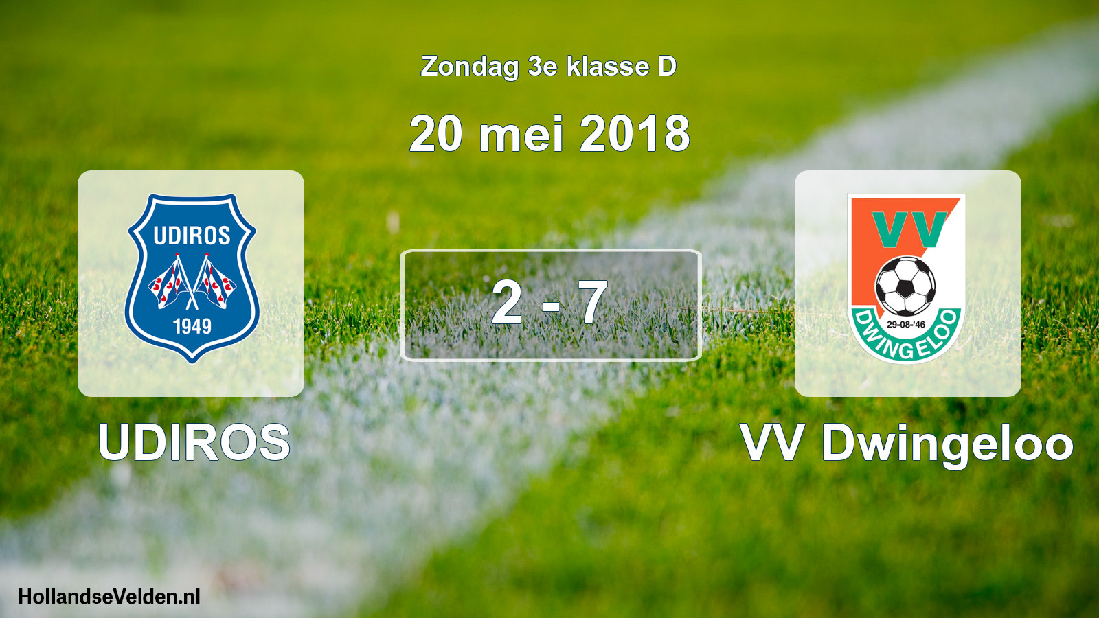 Total number of matches played: UDIROS - VV Dwingeloo 2 - 7 (20 May 2018)