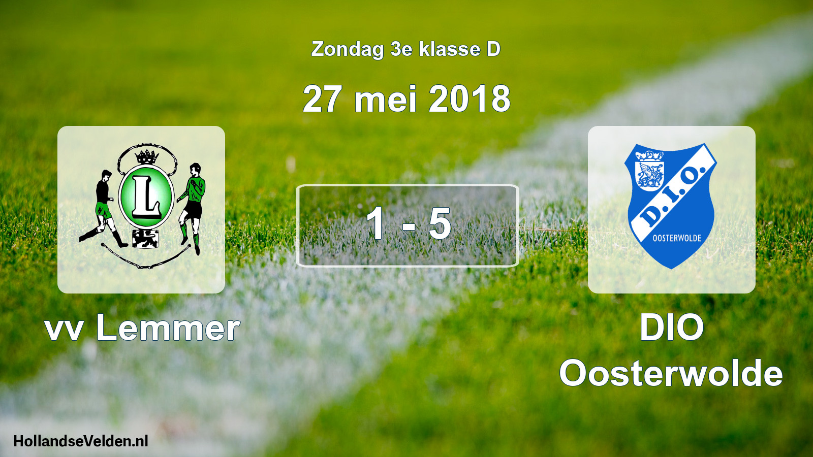 Total number of matches played: vv Lemmer - DIO Oosterwolde 1 - 5 (27 May 2018)