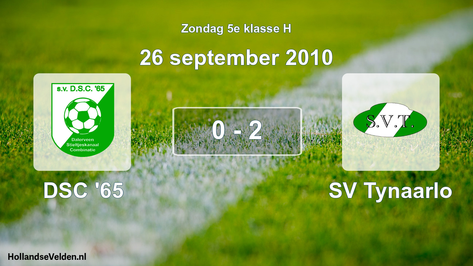 Total number of matches played: DSC '65 - SV Tynaarlo 0 - 2 (26 September 2010)